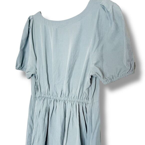 Hatch Collection The Tisha Ruffle Hem Midi Dress Maternity Sky Blue Size 2 - Med - Picture 7 of 14